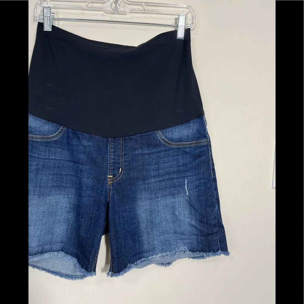 Maternity Denim Shorts with Black Overband